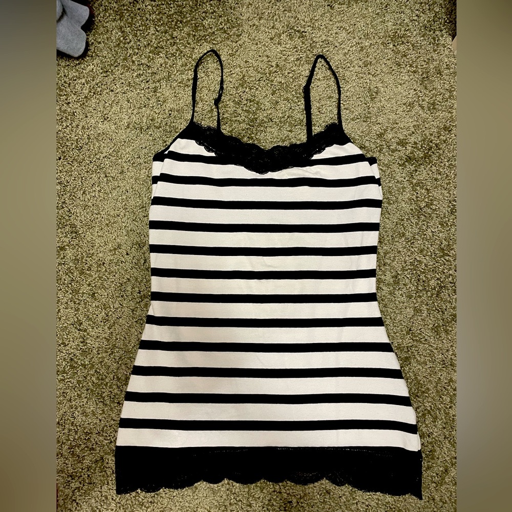Black and white striped tank top